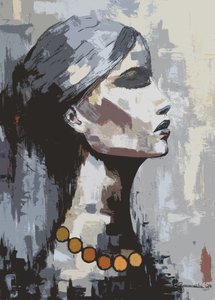 Nő "Shadow of Wisdom " Kollázs stílusban