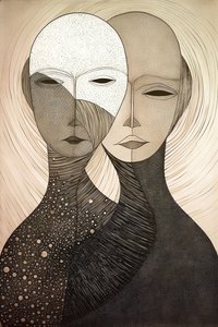 Figuratív festmény két nő, Gustav Klimt stílusban, online vászon művészeti nyomatok alkotó: F. Abderrahim