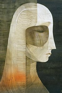 Figuratív női portré, fali dekoráció, online Szépművészeti nyomatok alkotó: F. Abderrahim