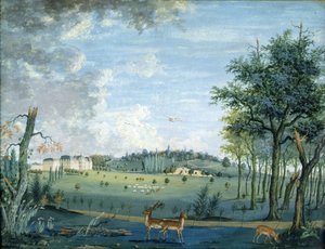 Parc du Raincy, a kastély és a sziklák, 1754-93 körül alkotó: 1717 1806 Carmontelle