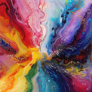 Absztrakt színes diszkó fények alagút hálószoba kortárs Wall art Nyomtatások alkotó: F. Abderrahim