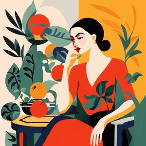 Matisse stílusú festmény lányok a székben | online bekeretezett faliképek nyomtatványok alkotó: F. Abderrahim