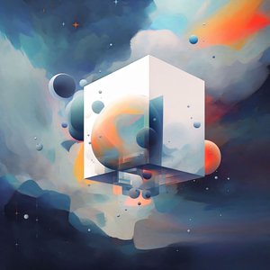 Absztrakt fali dekoráció geometrikus kocka alakzatokkal 3D, vászon nyomtatás igény szerint alkotó: F. Abderrahim