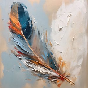 gyönyörű színpaletta piros kék olajfestmény, fal Home Decor nyomtatványok alkotó: F. Abderrahim
