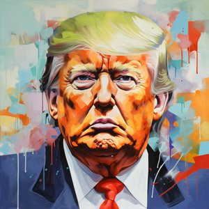 Donald Trump vászon olajfestmény nyomtatás, keretezett fa fali művészeti nyomatok alkotó: F. Abderrahim