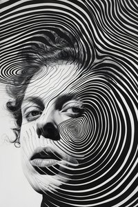 Man in Paranoia vortex, minimalista rajz vázlat, egyéni vászon nyomatok alkotó: F. Abderrahim