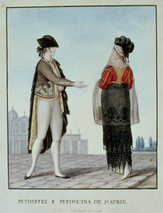 Nemes és nemesasszony Madridból, 18. század vége (wc papíron) alkotó: 18th century Naples school
