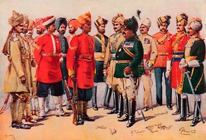 "Indiai katonák csoportja", 1913 alkotó: AC Lovett