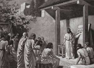 Kadmosz ábécét ad a görögöknek (litho) alkotó: A.C. Weatherstone