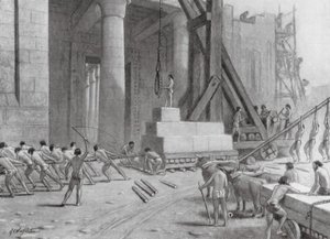 Föníciai mesteremberek templomot építenek Salamon számára (lithó) alkotó: A.C. Weatherstone