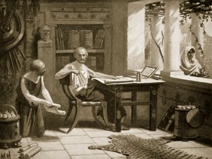 Xenophon diktálja történetét, illusztráció a Hutchinson