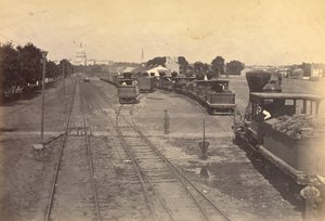 A 189. sz. Maryland Avenue Depot, Washington, D.C., Alexandriából a biztonság kedvéért küldött mozdonyokkal.