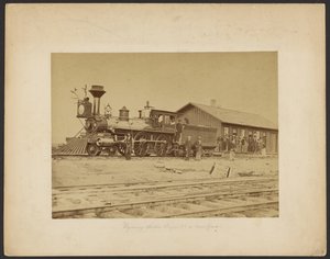 Wyoming állomás 23-as mozdonya a főpályán [Wyoming]. alkotó: A.J. Russell