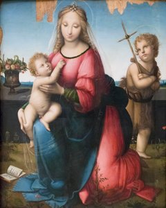 Madonna és gyermek a fiatal Szent Jánossal, Andrea Piccinellivel, il Brescianino néven (olaj a panelen) alkotó: A. (1485 c.1525) Piccinelli