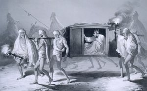 Indiai stílusú heverő a Punjabban, Ludhiana és Amritsar között, a Voyages in India című filmből alkotó: A. (after) Soltykoff