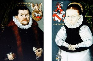 Egy pár portré, 1594 körül (olaj, réz) alkotó: A. A. Monogrammist