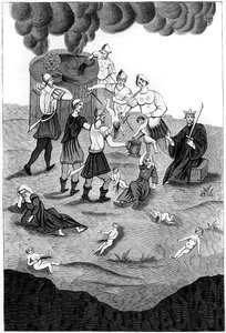 Zsidók, akik keresztény gyerekek vérét vették el misztikus szertartásaik miatt, 1849 alkotó: A. Bisson