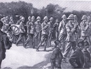 Temetés katonai kitüntetéssel egy búr fogoly Simonstownban, az After Pretoria: The Guerilla War című kiadványból, amelyet a Harmsworth Bros Limited adott ki, 1901