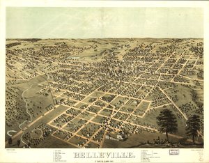 Belleville, St. Clair Co, Illinois 1867. LOC 73693343 alkotó: A.; Chicago Lithographing Co. Ruger