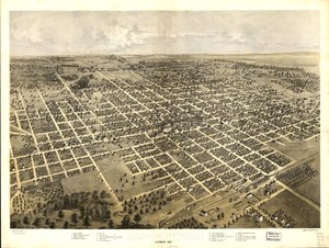 Bloomington, Illinois 1867. LOC 73693345 alkotó: A.; Chicago Lithographing Co. Ruger