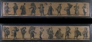 Les Cris de Paris, 1634-ben (olaj, fa) alkotó: A. Doy