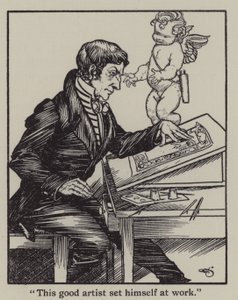 Illusztráció Charles Lamb Elia esszéihez (litho) alkotó: A. Garth Jones