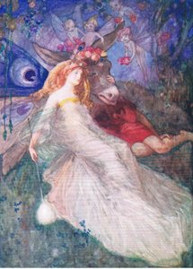 Bottom and the Fairy Queen (Szenivánéji álom), a Tales from Shakespeare pubból. Ward Lock & Co Ltd, 1930-40-es évek