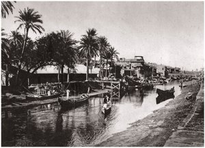 Ashar Creek a Shatt al-Arabhoz vezet, Basra, Irak, 1925.