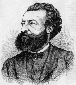 Ulrich de Fonvielle (1833-1911), francia újságíró és irodalmár portréja – Lemot metsze 1870-ből