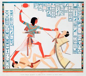 Második jelenet az Abu Simbel-i Nagy Templom belsejének déli falán, 1888 alkotó: A Racinet