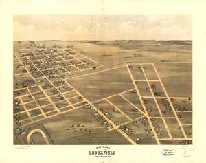 Brookfield madártávlatból, Linn Co., Missouri 1869. LOC 73693470
