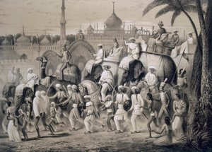 Lucknow, a fő utca a „Voyages in India” című filmből, 1859.