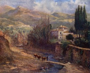 Granada, Villa on the Darro (színes litó) alkotó: A. Trevor Haddon