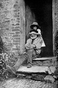 Egy gyermek a nagyapjával, Anglia, 1922.