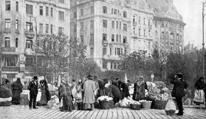 Nagy virágpiac, Budapest, Magyarország, 1922.