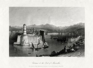 Marseille-i kikötő bejárata, Franciaország, 1875