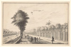 A Post Rijswijk Noordwijkból nézve Rijswijk (cím a tárgyon) alkotó: A. de Nelly (attributed to)