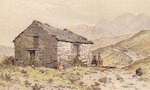 Kunyhó Ghorphwysfa-ban, Észak-Wales (chromolitho) alkotó: Aaron Edwin Penley