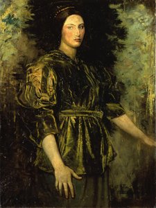 Nő zöld bársonyban, 1918 alkotó: Abbott Handerson Thayer