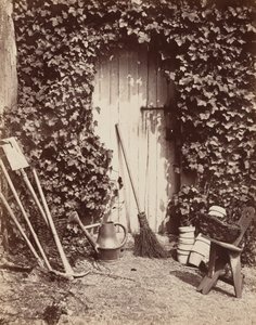 Porte de ferme de Marlotte (Kapu kerti eszközökkel),c. 1860 (fotó)