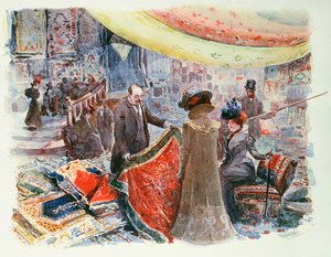 Egy áruház csarnoka a Place Clichy-n, Párizs, 1900 körül