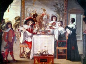 Étkezési idő XIII. Lajos uralkodásának idejében, 1610-1643-ban (olaj, vászon)