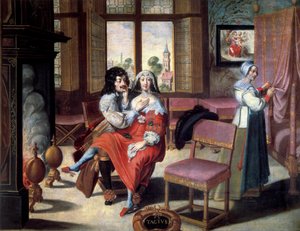 Az öt érzékszerv: az érintés Egy pár simogatja egymást. Abraham Bosse (1602-1674) festménye XVII. Túrák, Szépművészeti Múzeum