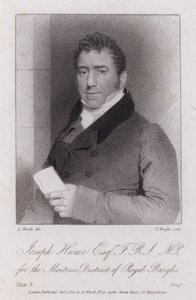Joseph Hume skót orvos, politikus és radikális képviselő (metszet) alkotó: Abraham (after) Wivell