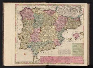Spanyolország és Portugália térképe Útmutató a katonai körutakról Spanyolországban és Portugáliában / Theatrum Martis in Hispania et Portugallia (cím a tárgyon) alkotó: Abraham Allard