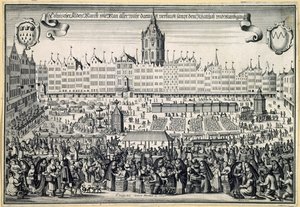 Régi piac Kölnben, c. 1660 alkotó: Abraham Aubry