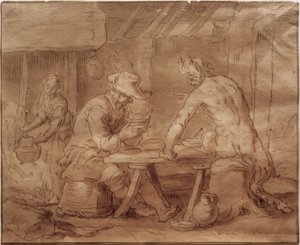 A szatír a gazdánál alkotó: Abraham Bloemaert
