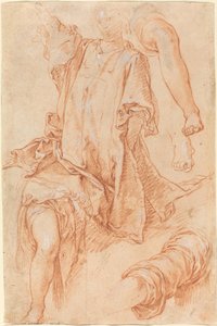 Lábak és drapériák tanulmányozása [recto] alkotó: Abraham Bloemaert