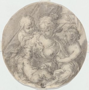 Madonna a gyermek Krisztussal, a csecsemő Keresztelő Jánossal és egy másik gyermekkel (Caritas) alkotó: Abraham Bloemaert