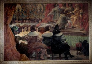 Színházi ábrázolás a 17. században a Chateau de Grosboisban, Abraham Bosse festménye (1602-1676) alkotó: Abraham Bosse